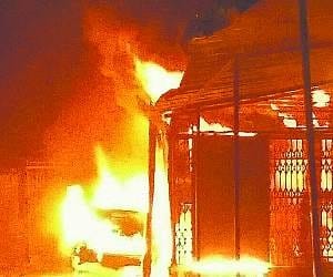 fire in shop 